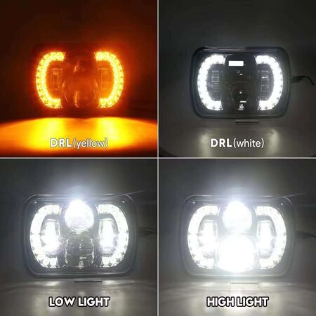 Race Sport Lighting 5x7 60-Watt BlackedOut Sealed beam Conversion Headlight DRL RS5X7SSB